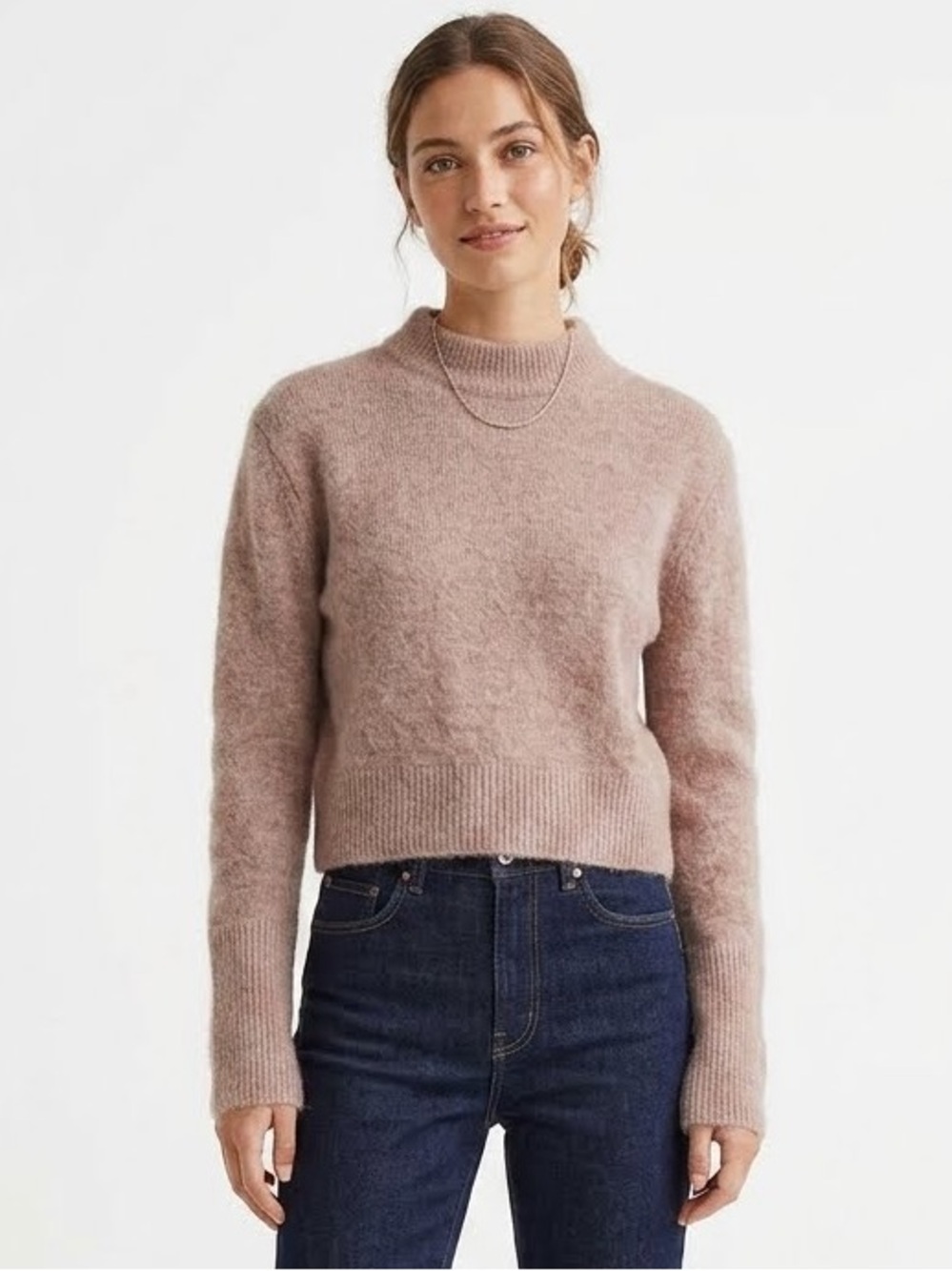 XS H&M Mohair/Wool Blend Crop Sweater, NWT